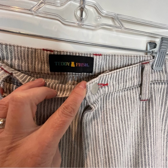 Teddy Fresh | Pin Stripe Cargo Jeans with Patches NWOT - Picture 4 of 5